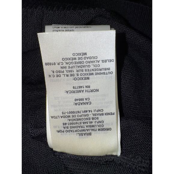 Fendi Brown Monogram Logo Green Trim Black Thin Knit Wool Turtleneck Sweater 48 - Picture 15 of 15